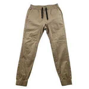Italy Morn Men’s Jogger Pants Small Pull On Drawstring Khaki Tan Athleisure